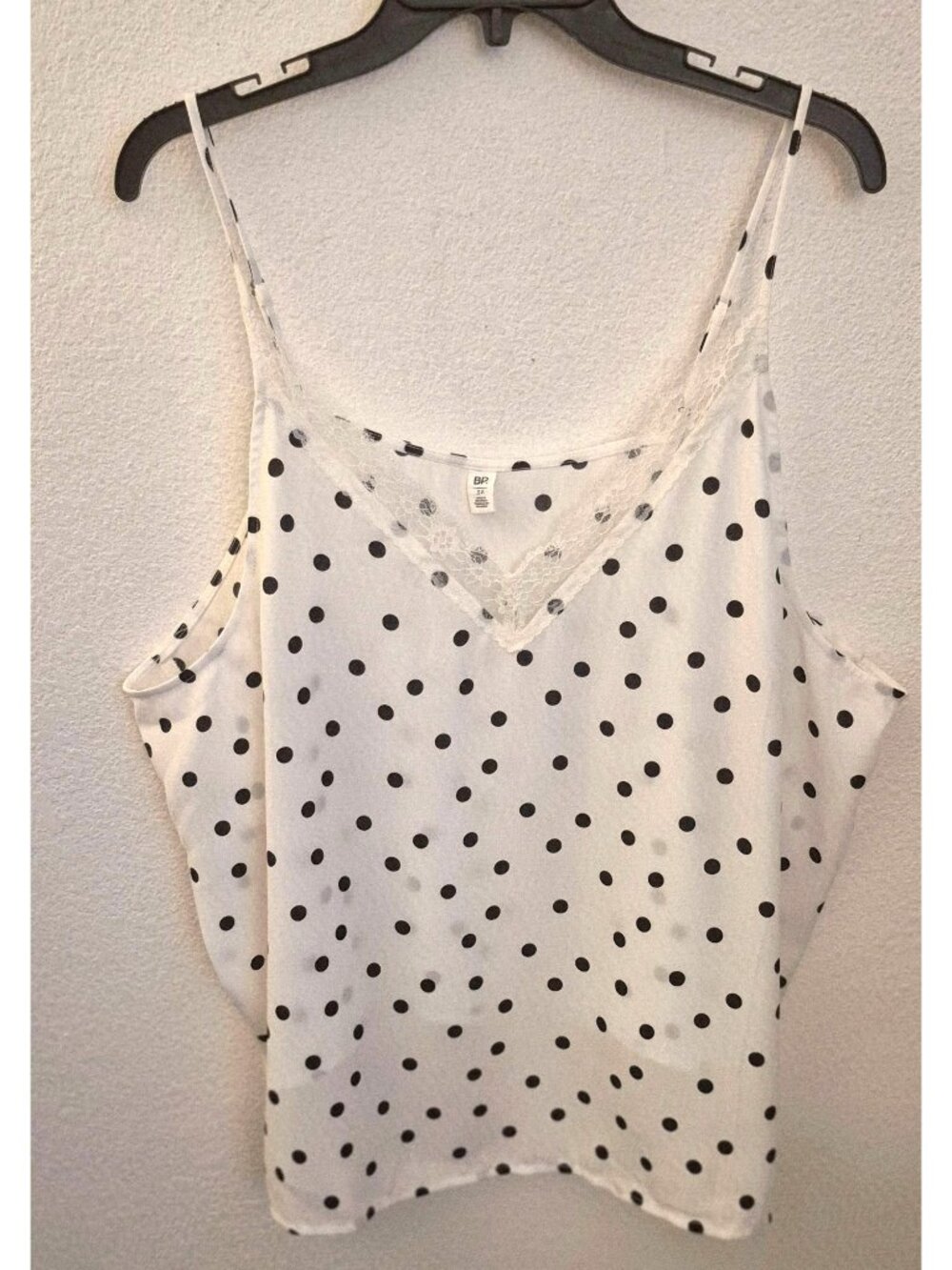 BP Polka Dot Lace Trim Camisole Adjustable Strap Tank Top Size 3X EUC